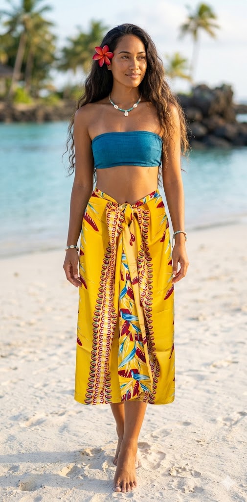 Engineered Sarong "BIRD OF PARADISE" print